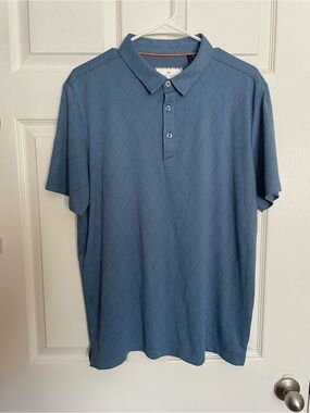 Modern Ambition Men's sz Large Blue Short-Sleeve Polo Shirt Organic Cotton Blend